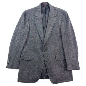 VTG 90s Graham &‎ Gunn 42R herringbone tweed blazer jacket sport suit coat usa
